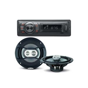 Caliber Pack sono voiture Auto Radio NewOne AR270 80 Watts + 2 haut parleurs 16,5cm 120W - Publicité