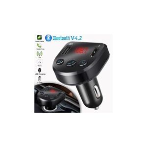 GENERIQUE Emetteur fm de voiture sans fil adaptateur radio chargeur usb lecteur mp3 lcd mains libres - argent - Publicité