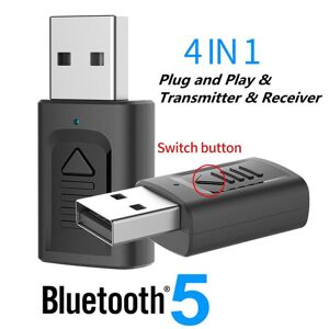 Adaptateur USB Bluetooth 5.0 4 en 1, Dongle transmetteur/récepteur Audio sans fil, 3.5mm, AUX BT, pour voiture, haut parleur de télévision - Publicité