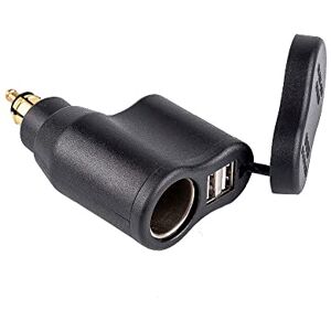 Digit.Tail Adaptateur 12V-24V Prise DIN Européenne (Hella) à Allume Cigare et double USB 5V, Chargeur de Voiture pour Camping-Car/Moto/Compresseur/GPS - Publicité