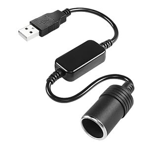 MEIRIYFA USB au convertisseur de Prise Allume Cigare de Voiture, USB A mâle 5V à 12V Boost Voiture Allume Cigare Femelle Adaptateur câble pour enregistreur de Conduite de Voiture, GPS, e Chien - Publicité