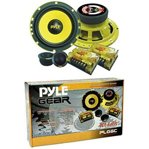 Pyle SYSTÈME 2 RUES  PLG6C 6,5" HAUT-PARLEUR DIFFUSANTS DE 400 WATT RMS ET 800 WATT MAX KIT 16,50 CM 165 MM AVEC DU WOOFER, TWEETER ET CROSSOVER COULEUR JAUNE - Publicité