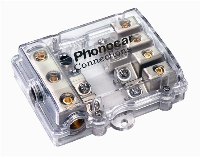 Phonocar Portefusibles 4 Voies Pour Fusible Afc Entrée 3x25 Mm² Sortie 4x10 Mm² Phonocar