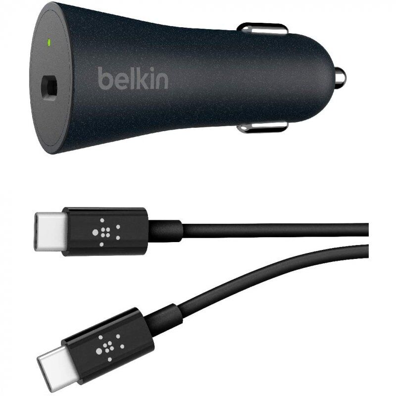 Belkin boost charge carregador para carro usb-c 27w + cabo com quick charge 4+