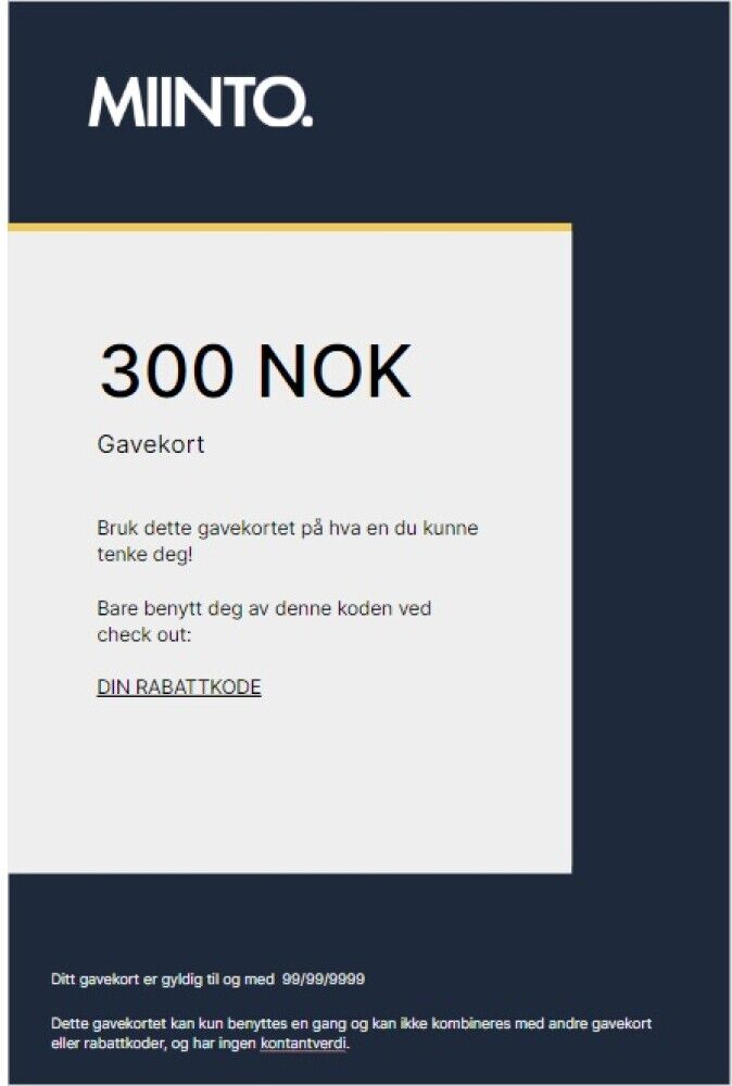 Miinto Gift Cards Miinto E-gavekort Hvit Unisex