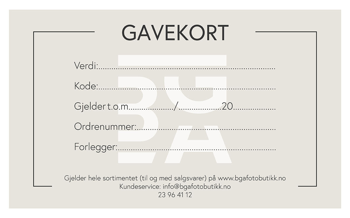 Gavekort - 250 Kr