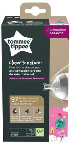 Tommee Tippee Closer To Nature Biberon Déco Fille 260ml