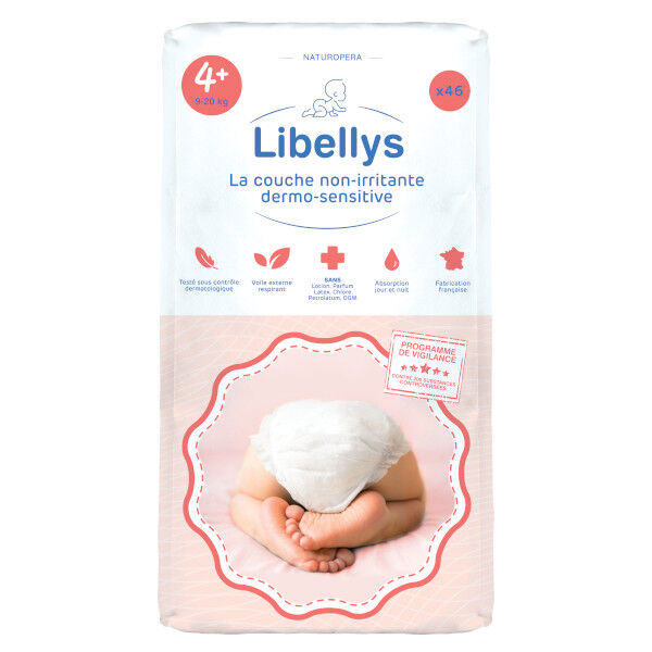 Libellys Couches Non-Irritantes Dermo-Sensitives T4+ (9-20 kg) x 46