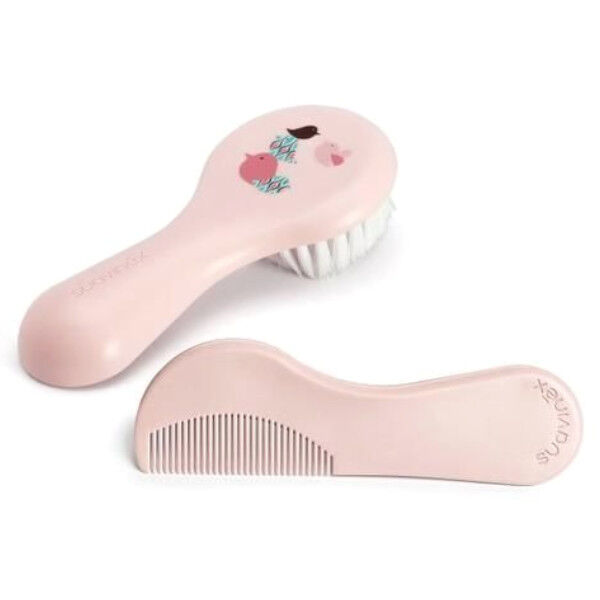 Suavinex Soin Set Brosse + Peigne Rose