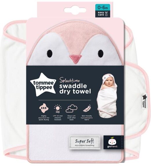 Tommee Tippee Cape de Bain Nouveau Né Percy Le Pingouin Rose