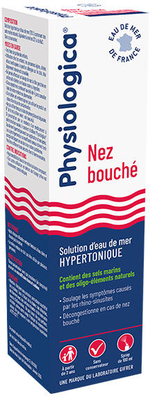 Gifrer Physiologica Solution d'Eau de Mer Nez Bouché 100ml