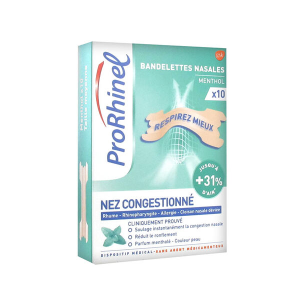 Breathe Right ProRhinel Bandelettes Menthol 10 unités