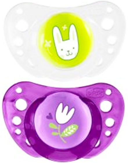 Chicco Physio Forma Air 16-36m Silicone Lot de 2+ Boite de Stérilisation Fleur Lapin