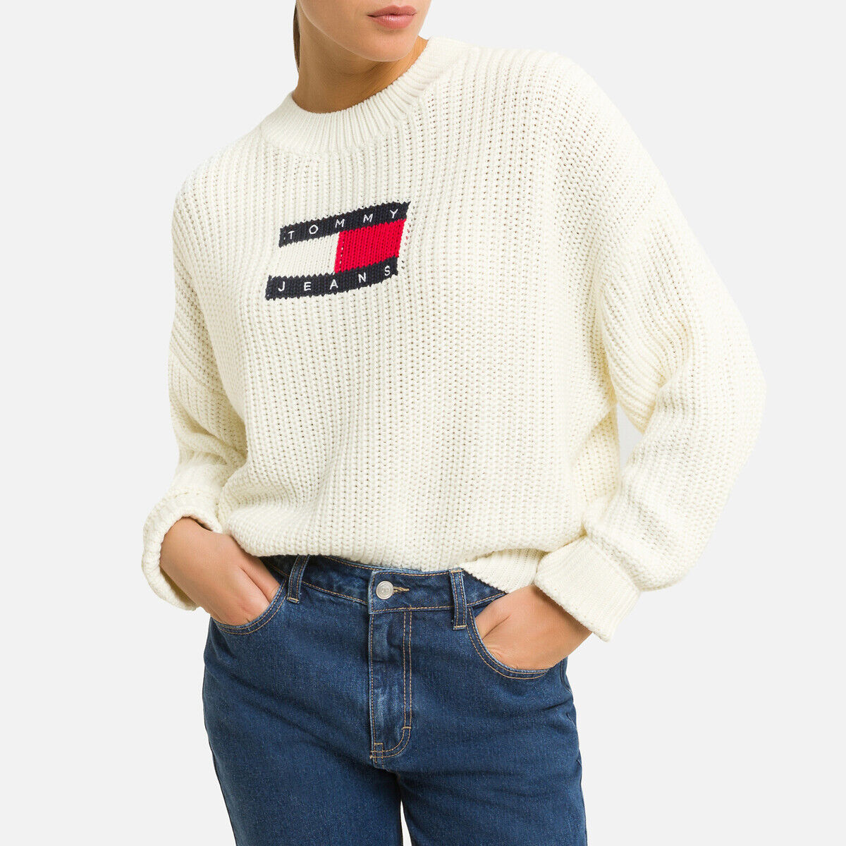 TOMMY JEANS Pull en grosse maille, logo devant