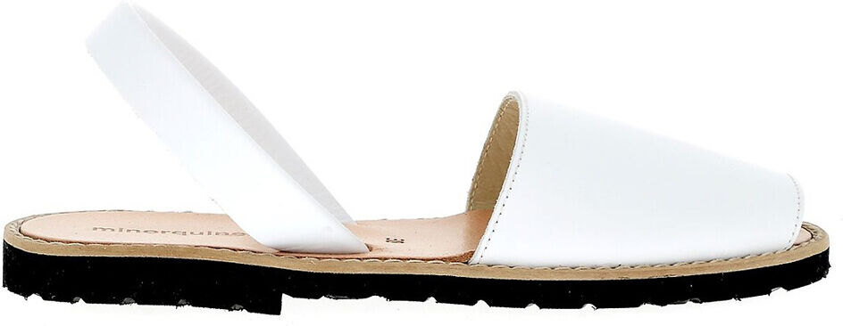 MINORQUINES Sandales en cuir talon plat AVARCA CUIR BLANCO