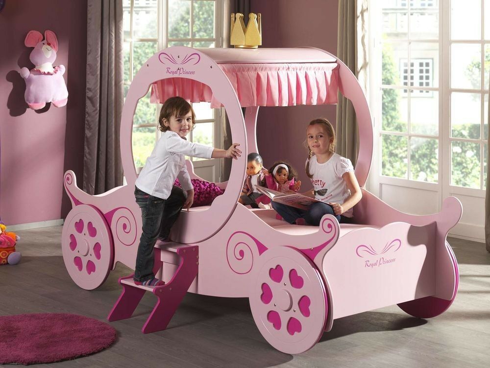 Mobistoxx Lit carrosse royal PRINCESSE 90x200 cm rose