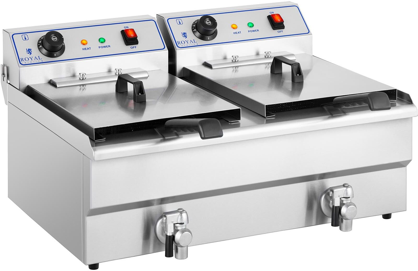 Royal Catering Friteuse électrique - 2 x 16 litres - 400 volts RCSF 16DTH