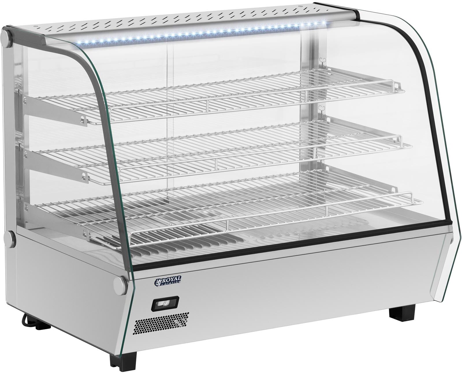 Royal Catering Vitrine chauffante - Éclairage - 160 l - 1 500 W RCWS-160S