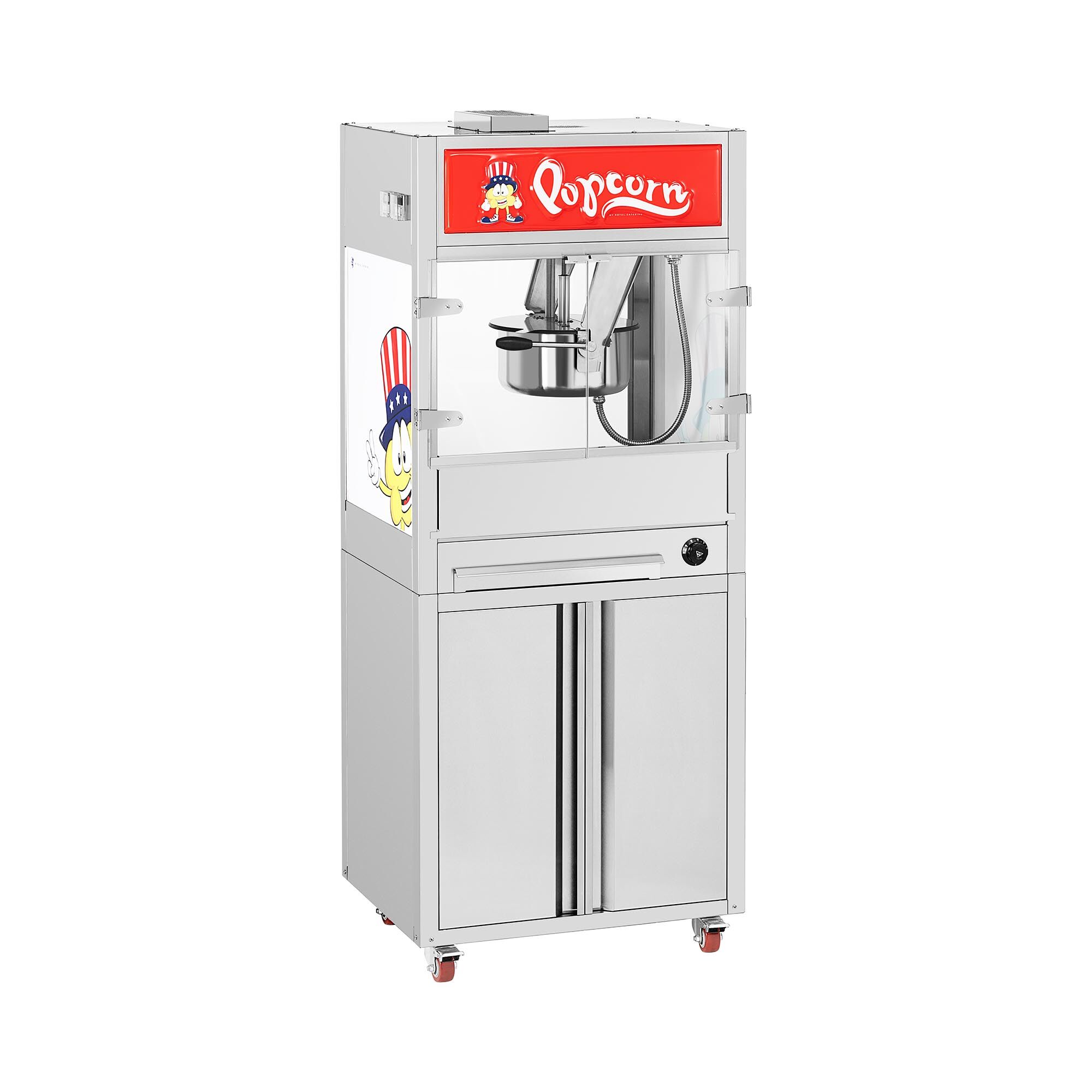 Royal Catering Machine à popcorn - Avec armoire sur roulettes - Royal Catering - Moyenne RCPS-16BE
