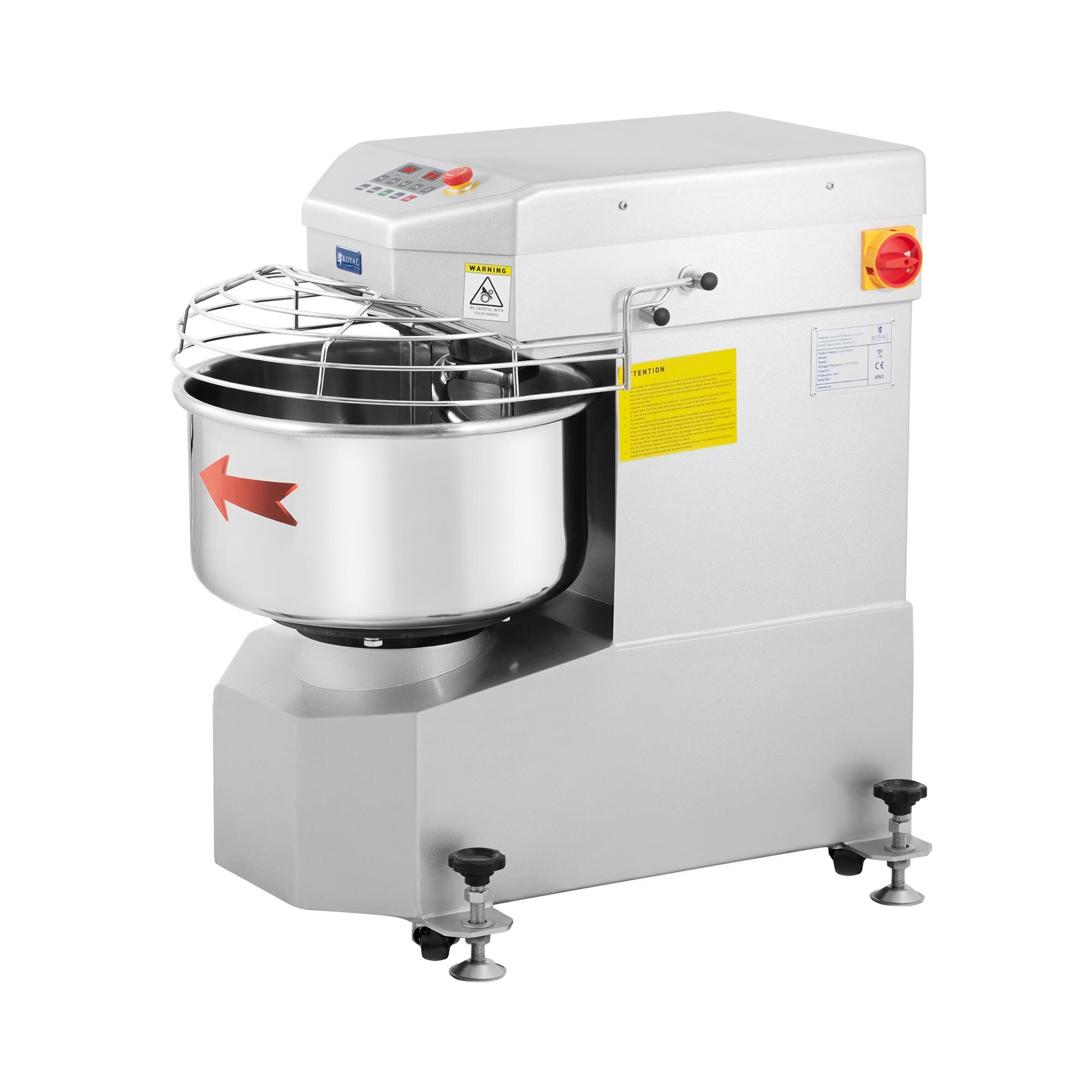 Royal Catering Pétrin professionnel - 23 l - Royal Catering - 1 300 W RCPM-20,1S