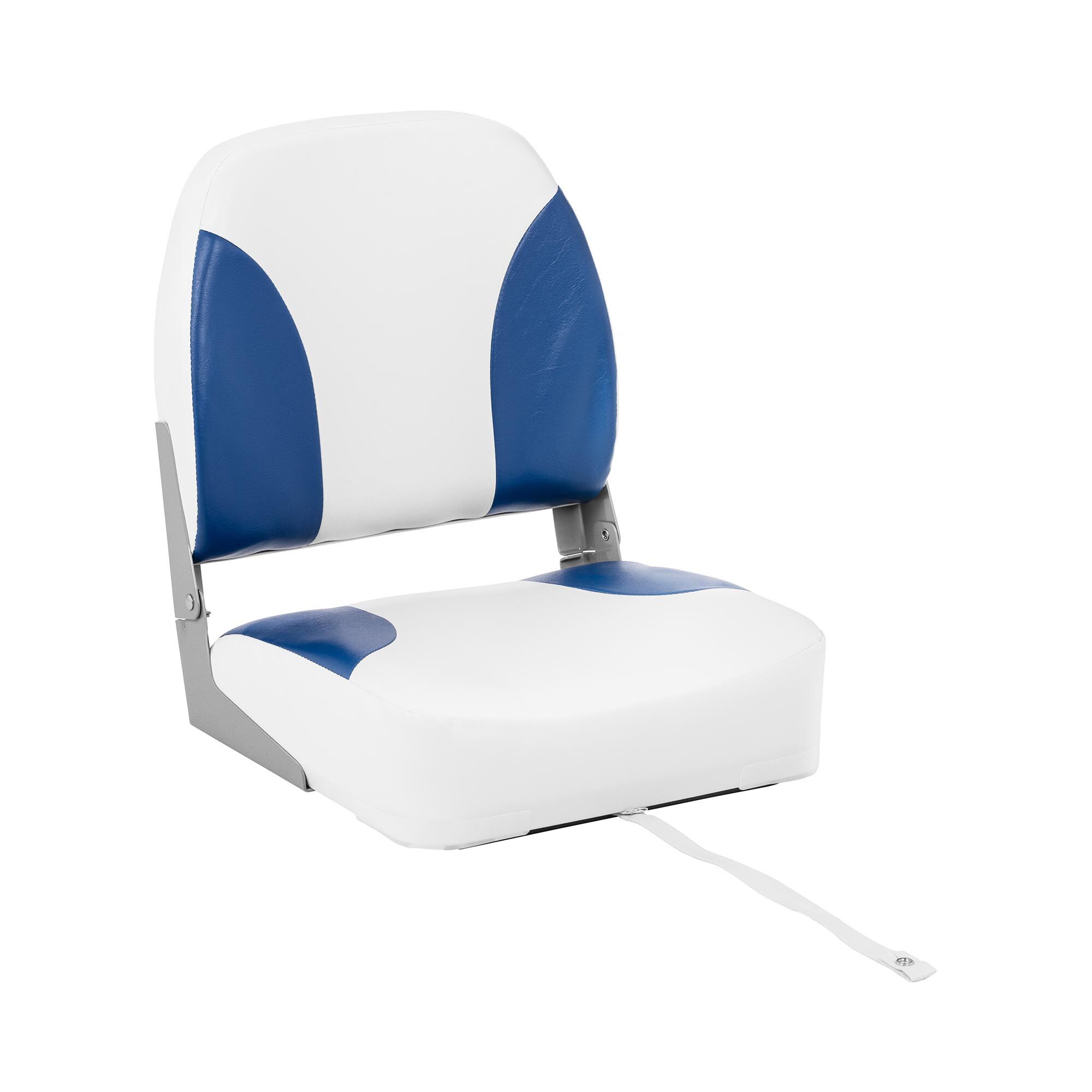 MSW Siège de bateau - 38x42x51 cm - Blanc et bleu MSW-MBS-05