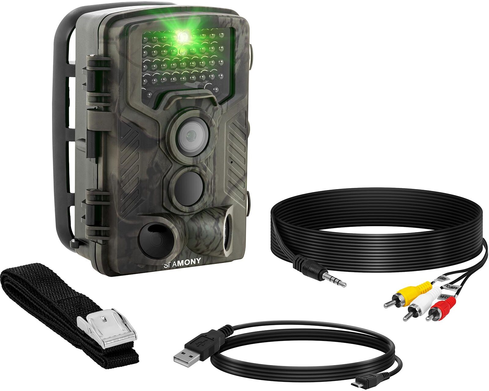 Stamony Caméra de chasse - 8 Mpx - HD intégrale - 42 LED infrarouge - 20 m - 0,3 s ST-HC-8000B