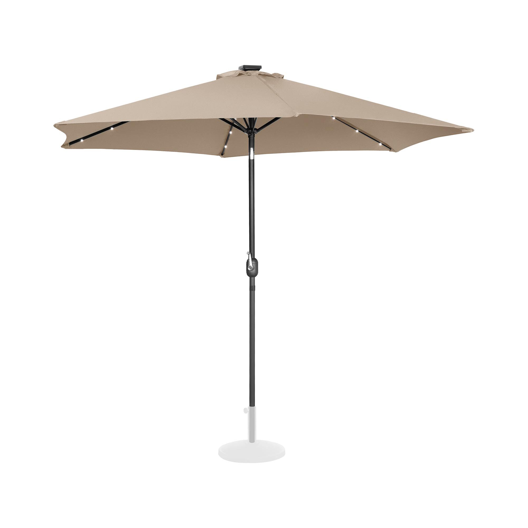 Uniprodo Parasol avec LED - Crème - Rond - Ø 300 cm - Inclinable UNI_UMBRELLA_TR300CRL