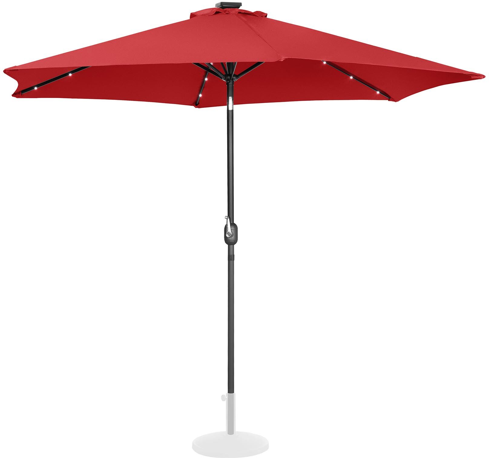 Uniprodo Parasol avec LED - Rouge - Rond - Ø 300 cm - Inclinable UNI_UMBRELLA_TR300REL