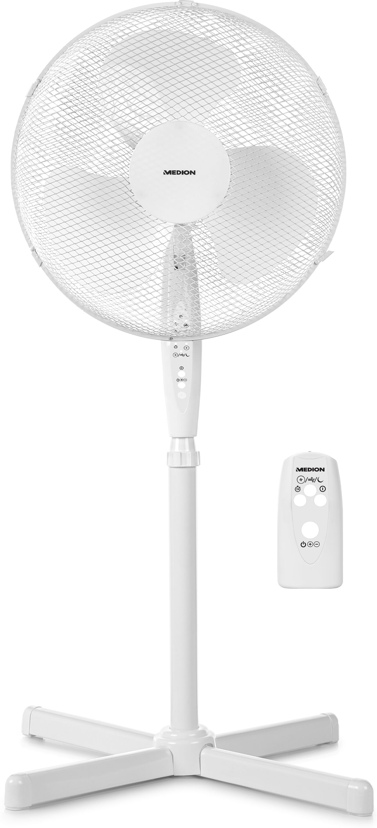 MEDION MEDION® Ventilateur sur pied MD 18795 Avec télécommande 3 Vitesses Fonction minuterie Réglable en hauteur