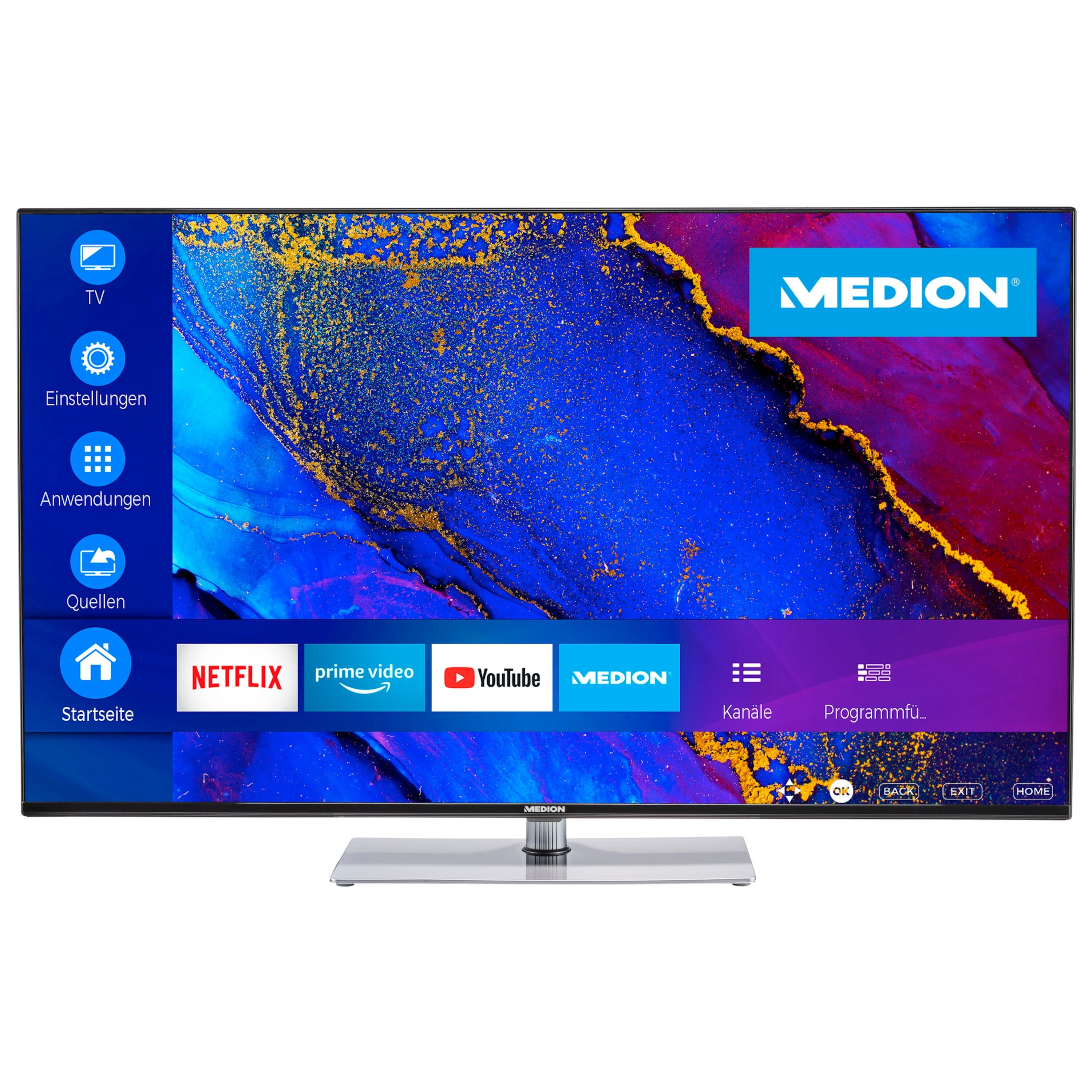 MEDION MEDION® LIFE X15005 Smart-TV 125,7 cm (50 pouces) Ultra HD Display HDR Dolby Vision Micro Dimming MEMC PVR ready Netflix Amazon