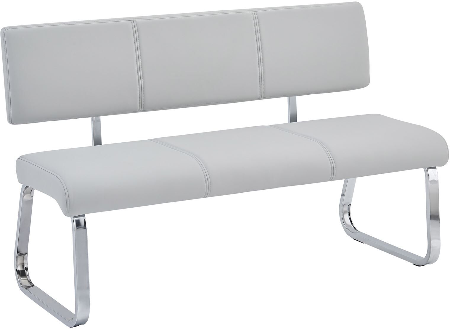 IDIMEX Banc design avec dossier VILAS, en synthétique gris clair