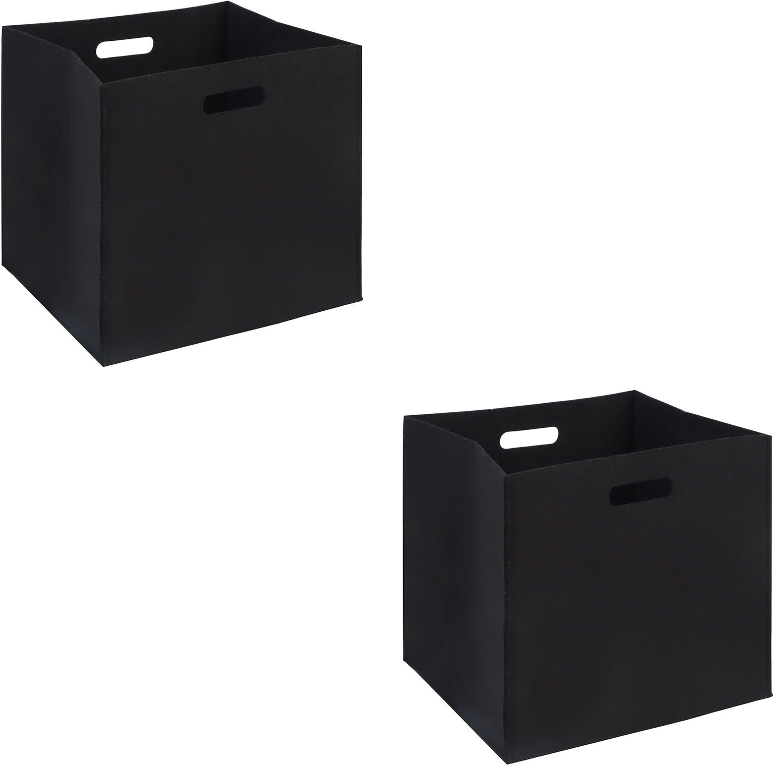 IDIMEX Lot de 2 boîtes de rangement FELT, en feutrine noir