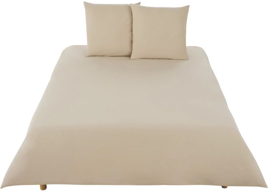 Maisons du Monde Beige dekbedovertrekset van gewassen biokatoen 220 x 240 cm