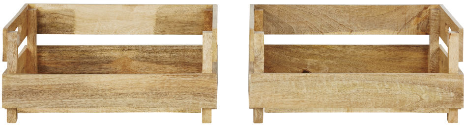 Maisons du Monde Caisses de rangement superposables en bois de manguier (x2)