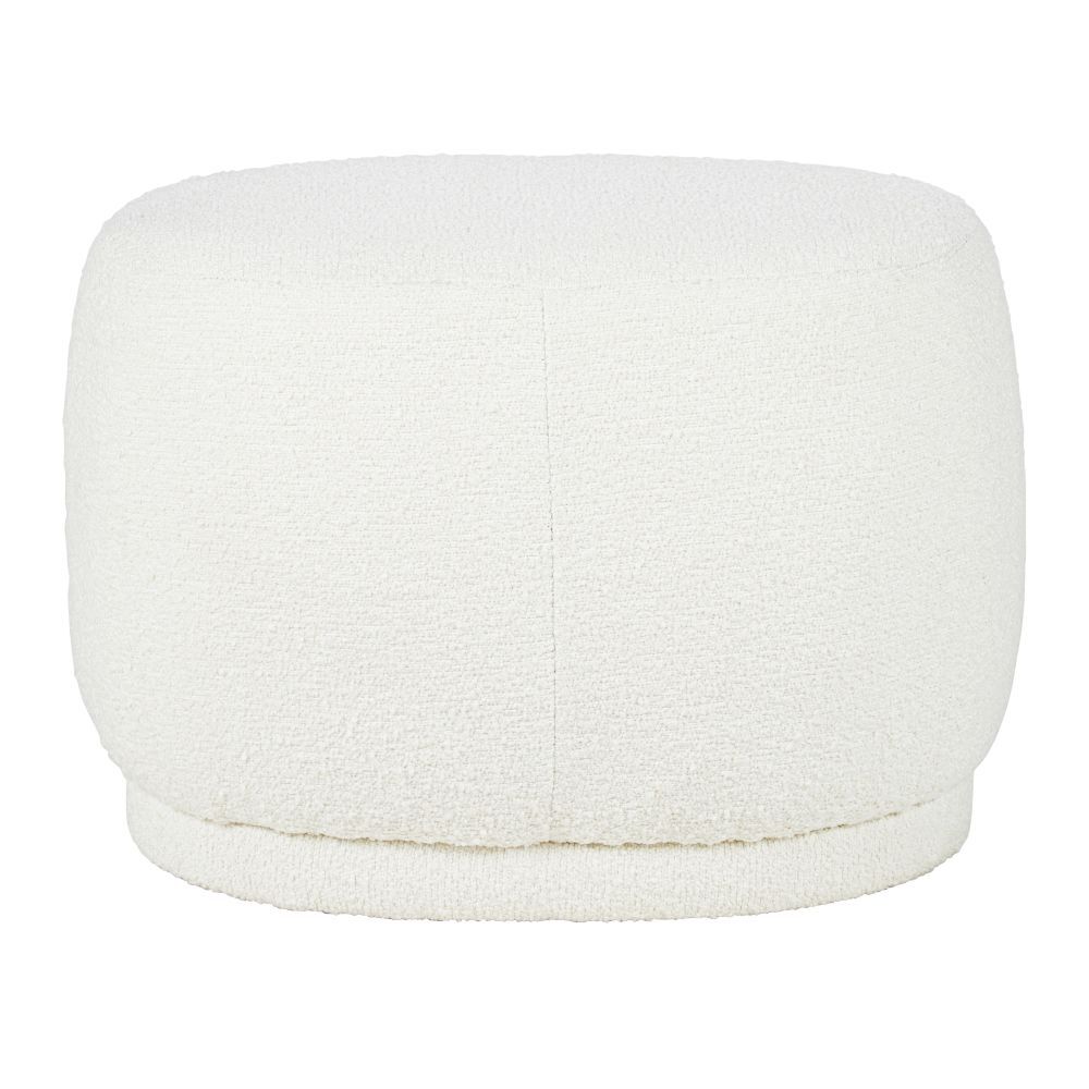 Maisons du Monde Pouf ovale en bouclettes blanches et pin