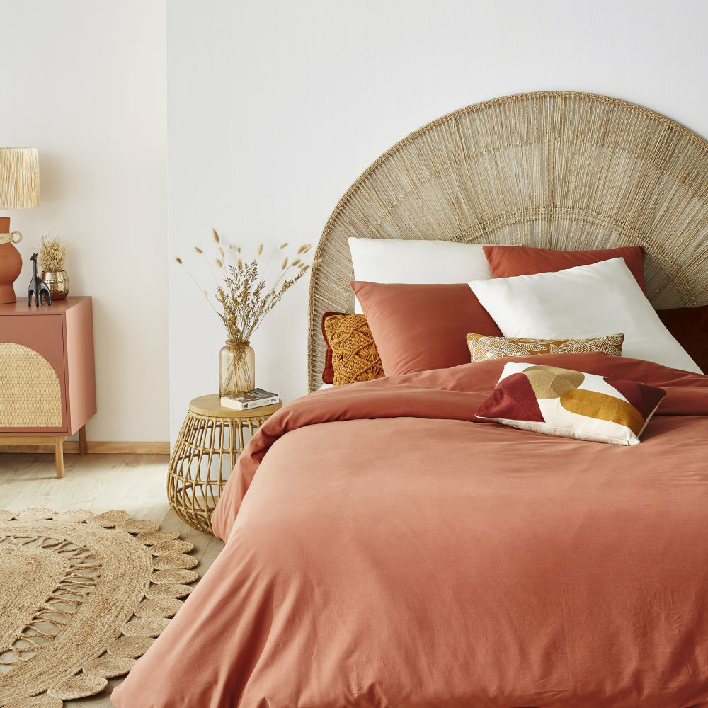 Maisons du Monde Terracotta dekbedovertrekset van gewassen biologisch katoen 240 x 260 cm, OEKO-TEX®