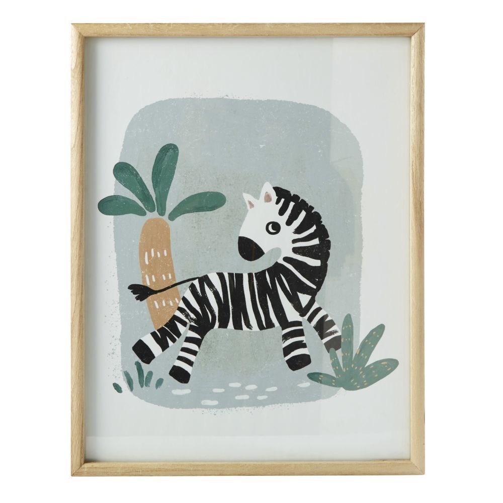 Maisons du Monde Wanddecoratie met meerkleurige zebraprint 35x45