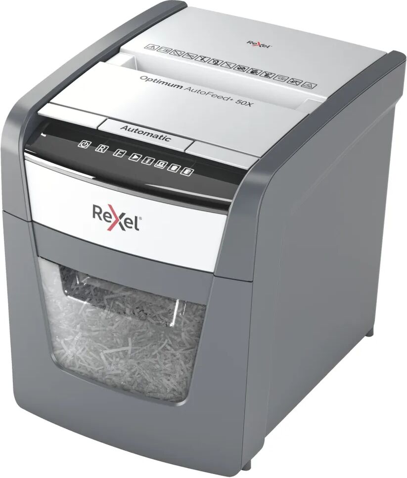 Rexel Déchiqueteuse de papier en coupe transversale Optimum Auto+ 50X