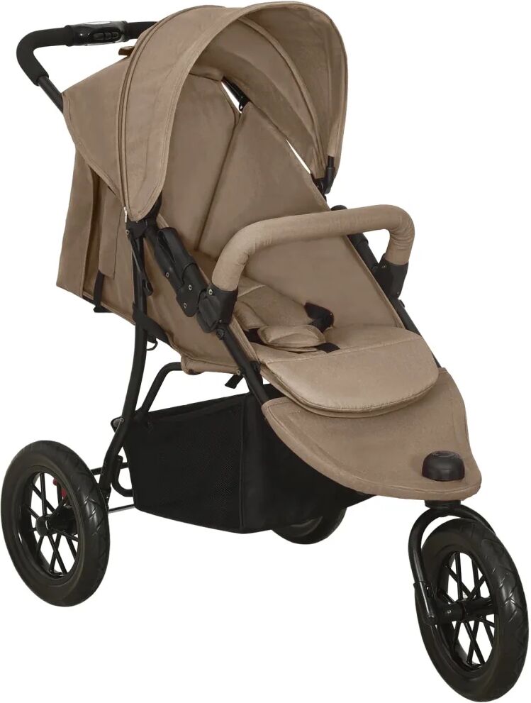 vidaXL Poussette pour bébé Taupe Acier