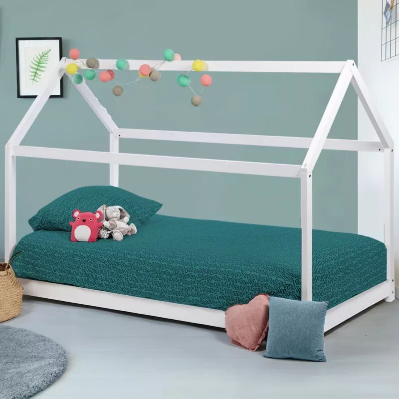 IDMarket Lit cabane enfant blanc 90x190 cm