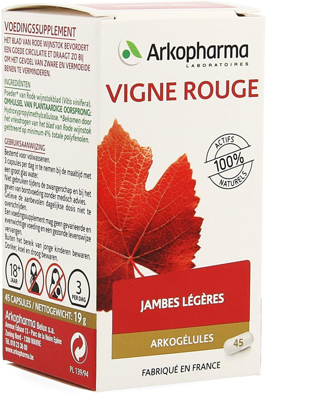 ARKOPHARMA Arko Vitiven Vigne Rouge 45 Gélules