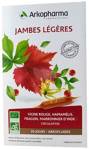 ARKOPHARMA Arkofluides Jambes Légères 20 Ampoules Prix Promo