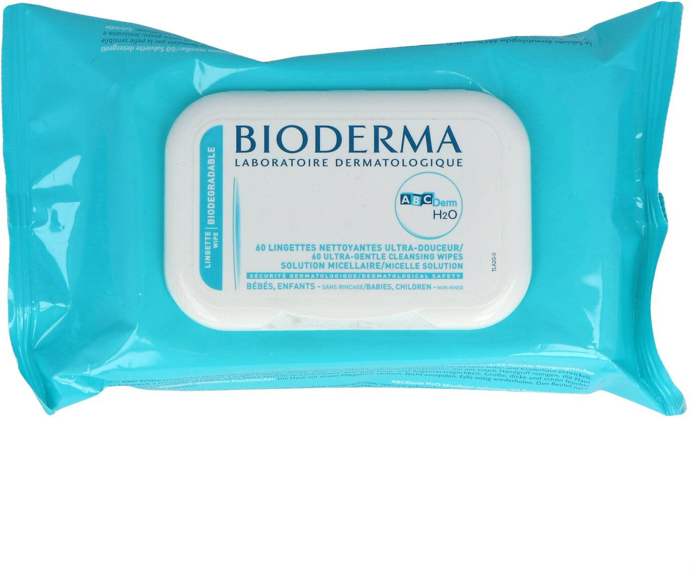 Bioderma ABC Derm H2O Lingettes Dermatologiques Nettoyantes 60 Pièces