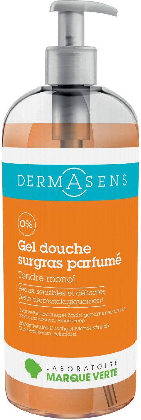 Marque Verte Dermasens Gel Douche Surgras Monoï Flacon Pompe 1 Litre