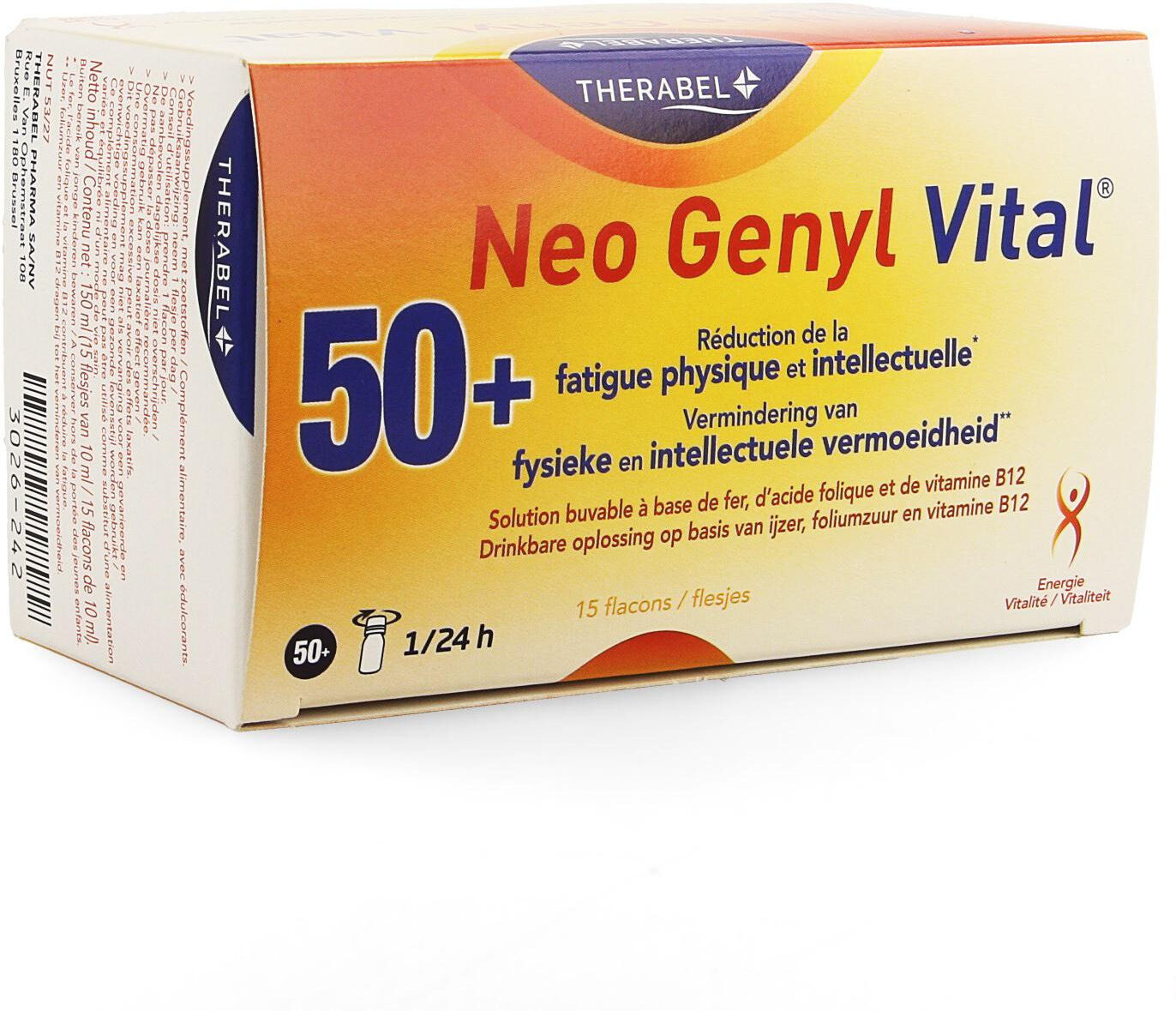 NEO GENYL Neogenyl Vital +50 Solution Buvable 15 Ampoules