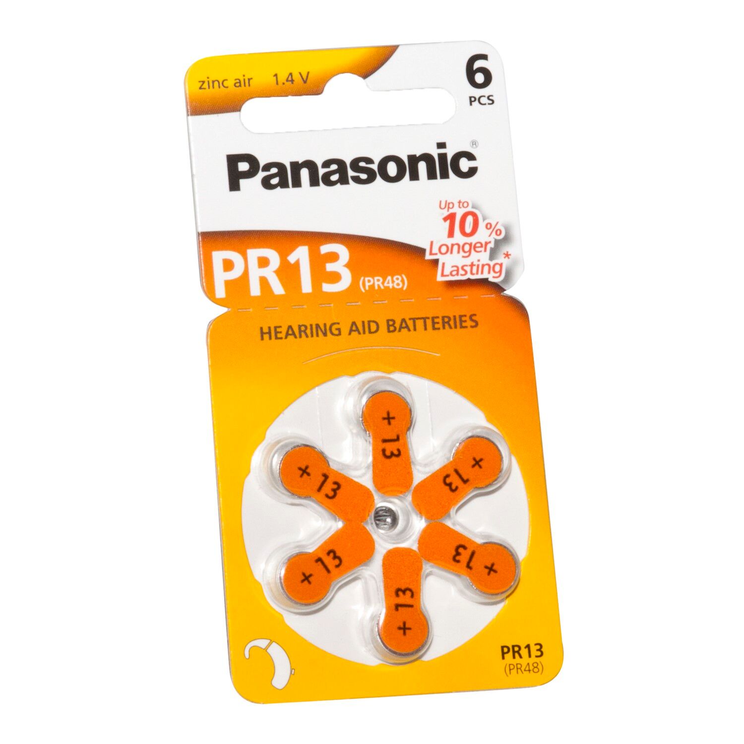 Panasonic Pile Pour Appareil Auditif PR13 1.4v 6 Pièces