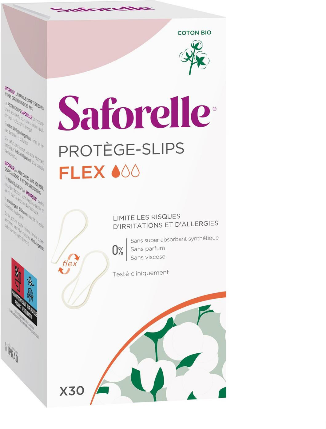 Saforelle Coton Protect Bio 30 Protege Slips