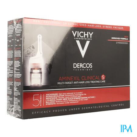 DERCOS Vichy Dercos Aminexil Clinical 5 Homme 21 Ampoules -15€