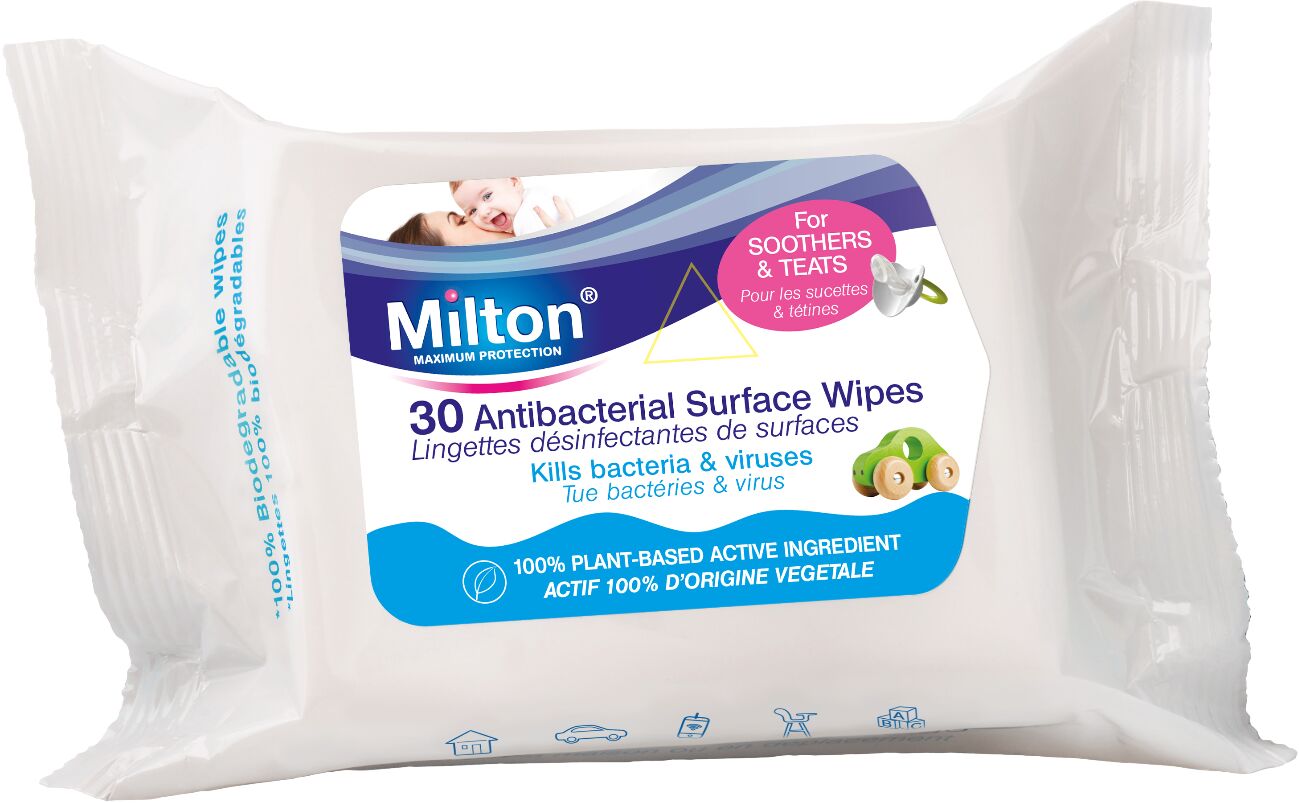 Milton Lingettes Désinfectantes de Surface, 30 lingettes