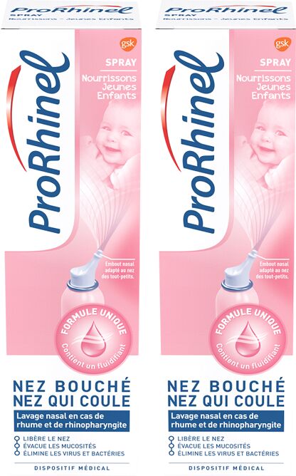 Prorhinel Spray Nasal Nourrissons et Jeunes Enfants, 2 flacons de 100ml